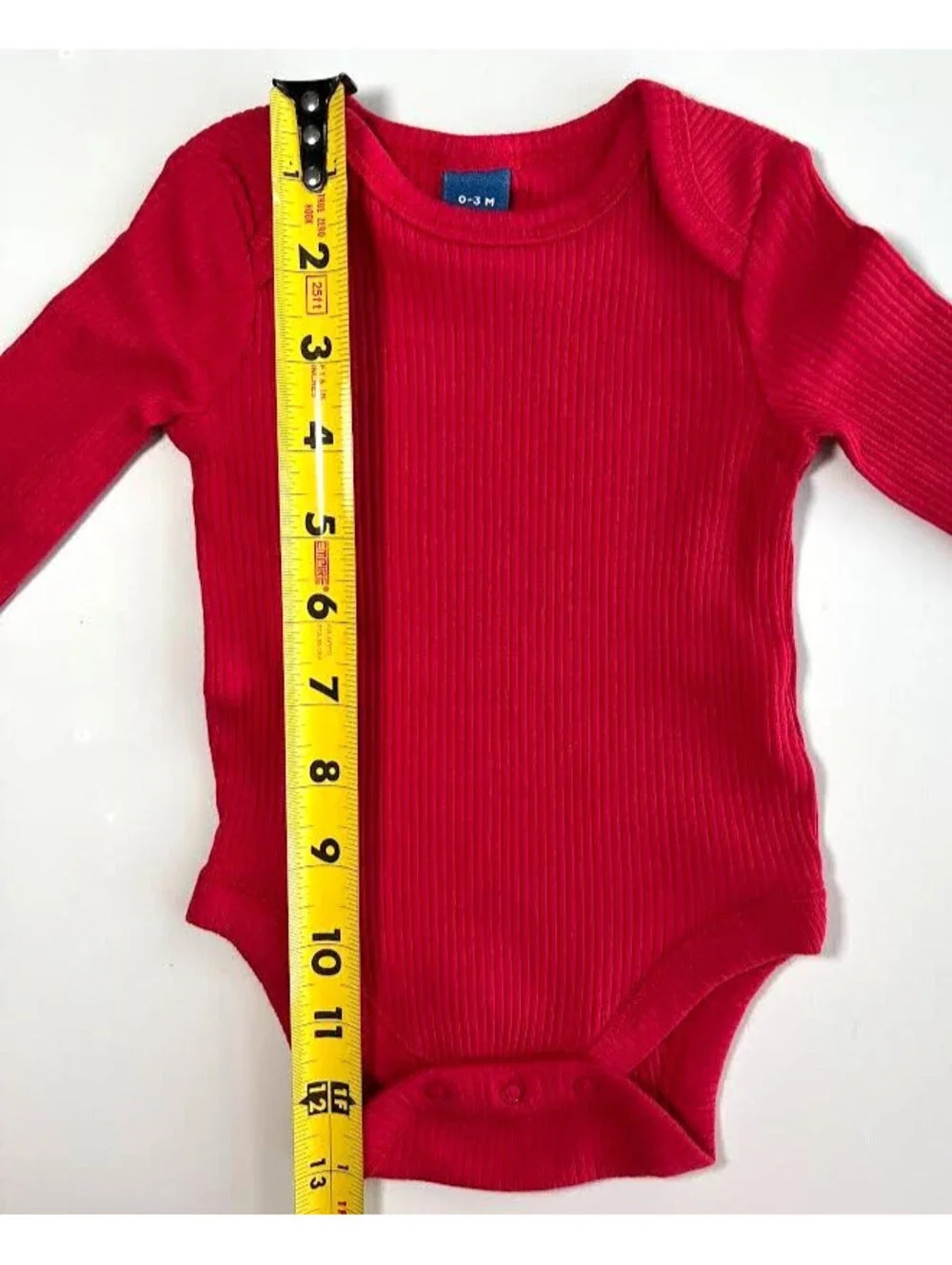 Old Navy Red Bodysuit-Size 0-3 Months, Long Sleeved, Unisex, Ribbed, NWT